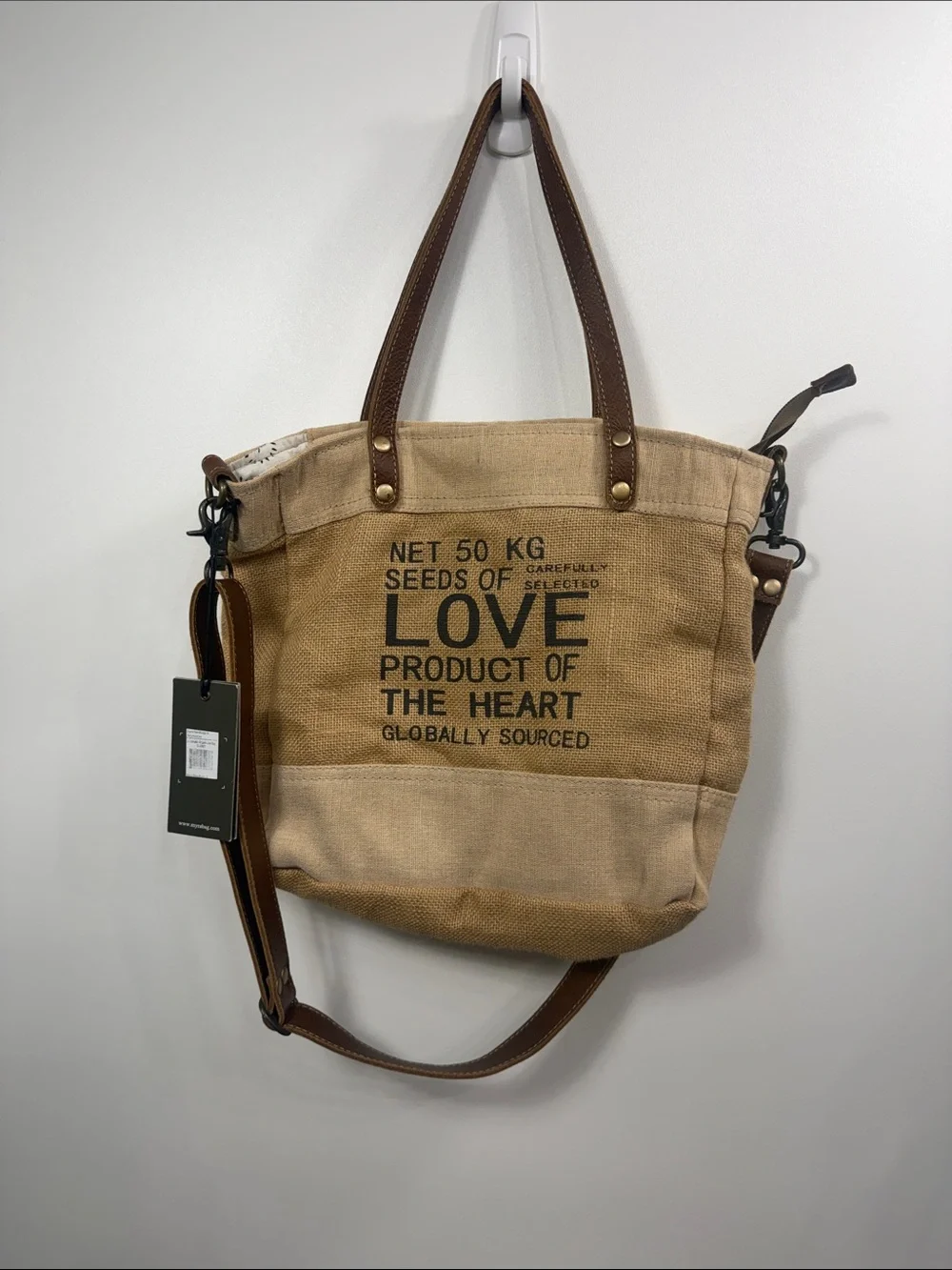 Myra Bag sustainable organic jute bag.NWT.
